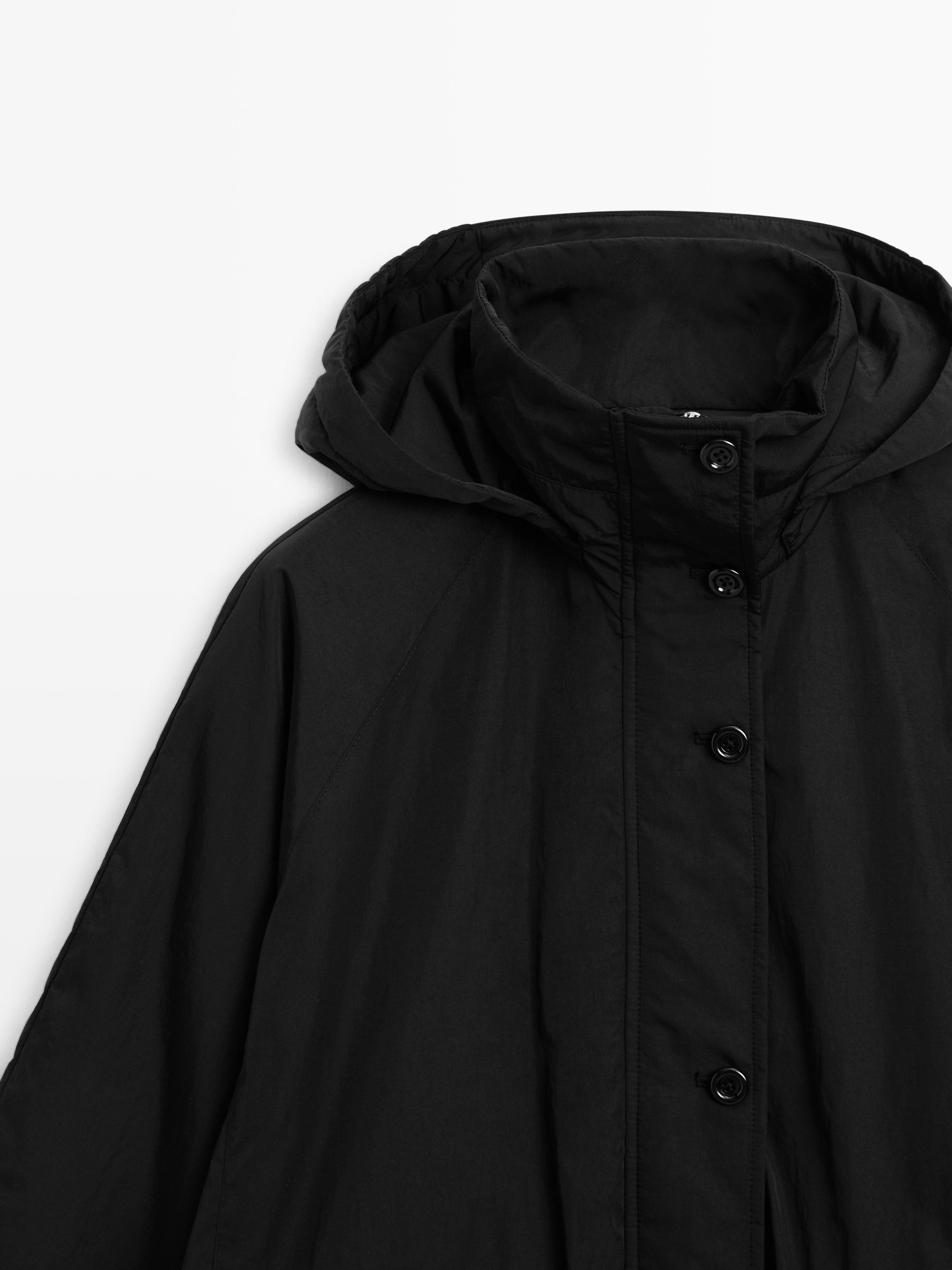 Parka longue en tissu technique